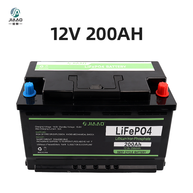 JiaAo lithium ijzer fosfaat batterij lifepo4 12v 100/200AH rv mariene diepe cyclus bms Bluetooth lithium batterij