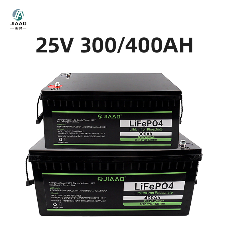 25V 300/400Ah Oplaadbare LiFePO4 lithium ion batterij met bluetooth BMS